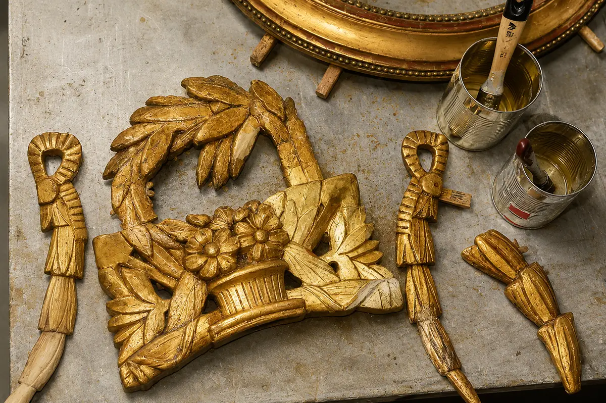 L’atelier de restauration des bois dorés d&rsquo;Armel de la Bonnellière à Audrieu