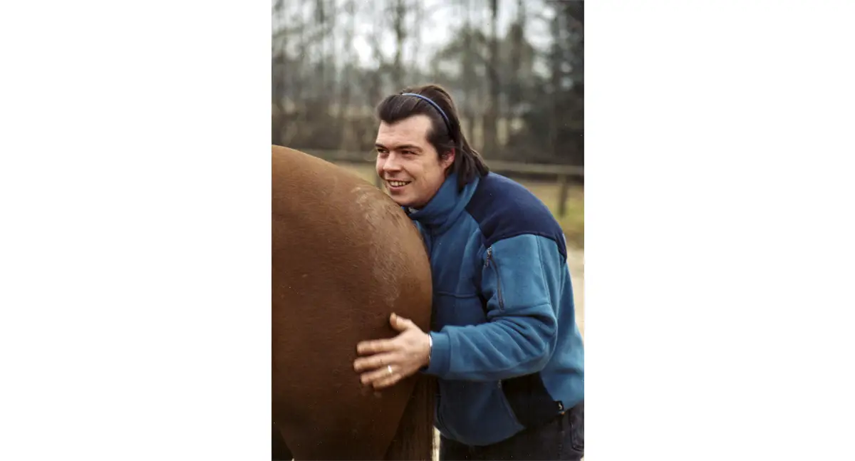 Photo de Arnaud Macé, à la croupe de son cheval Mistral