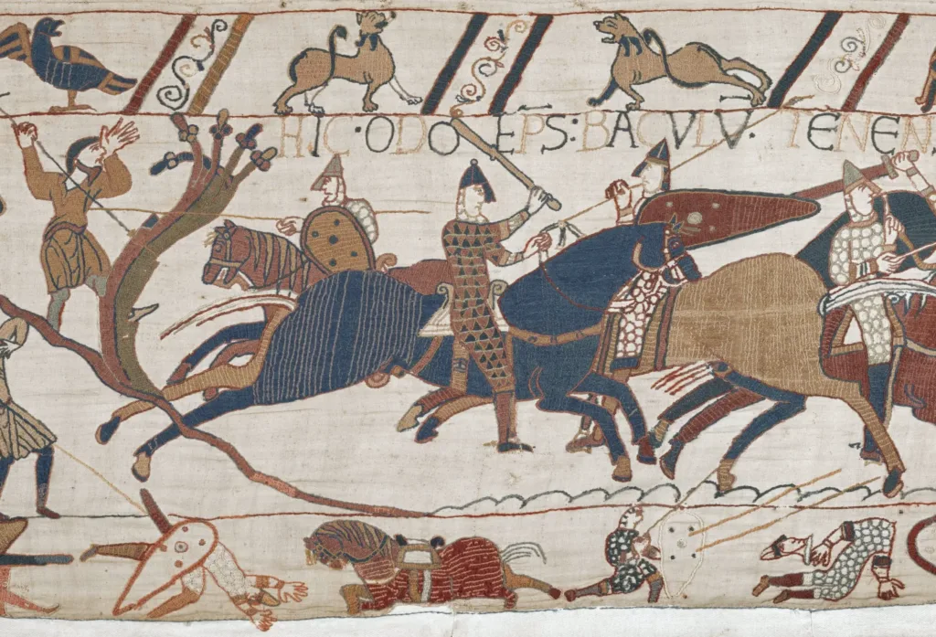 Odon de Bayeux, « dompteur de Saxons depuis 1066 ». (Avec l’autorisation spéciale de la ville de Bayeux)