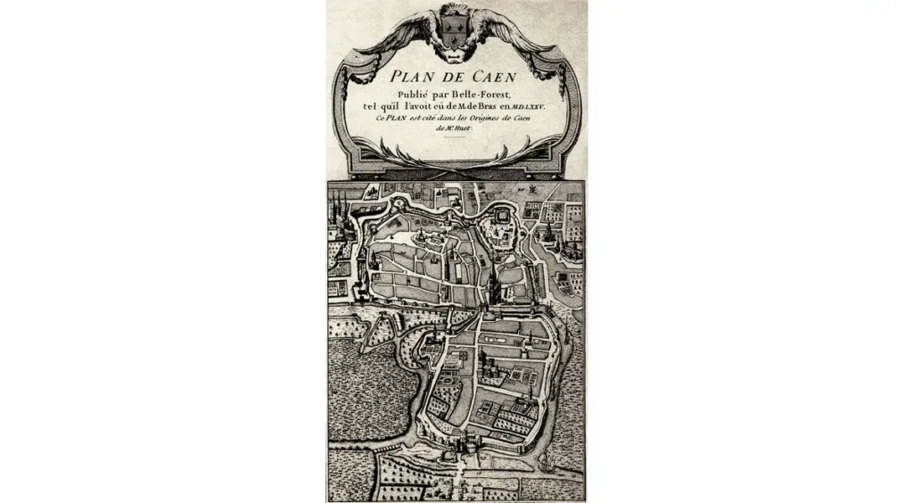 Plan ancien de Caen en 1625