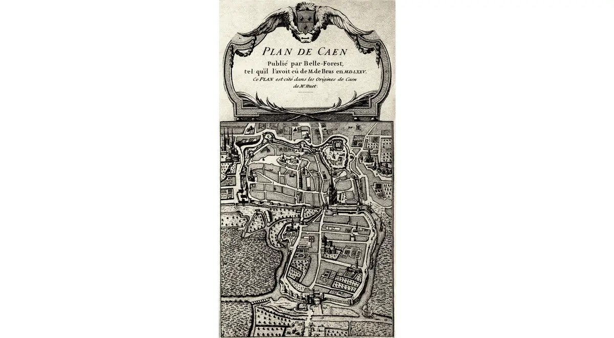 Plan ancien de Caen en 1625