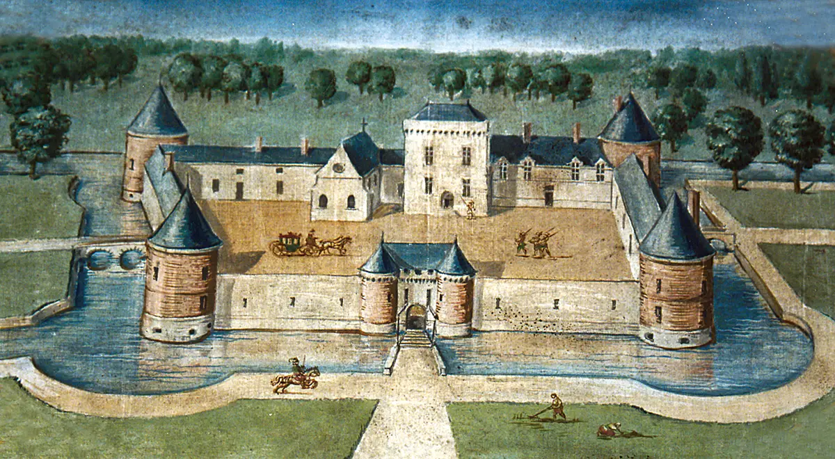 Représentation du corps central du château de Médavy édifié au cours du XVIIe siècle.