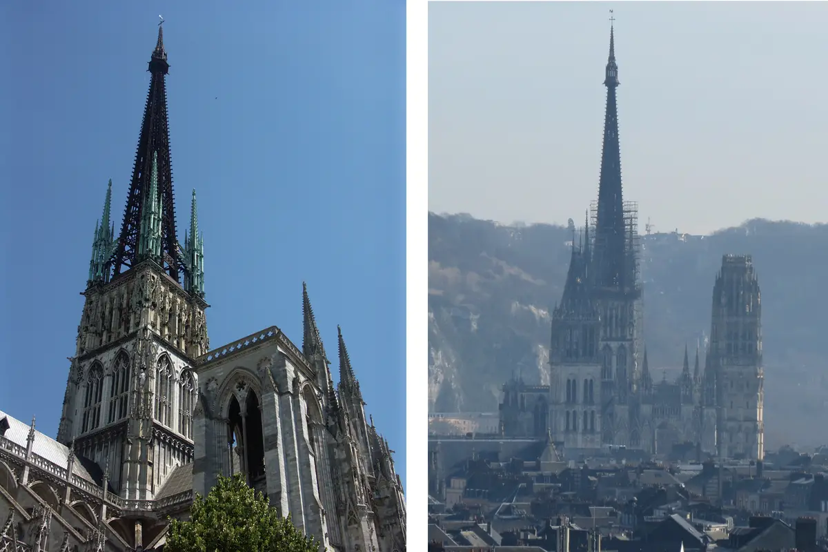 La flèche de la cathédrale de Rouen retrouve ses clochetons