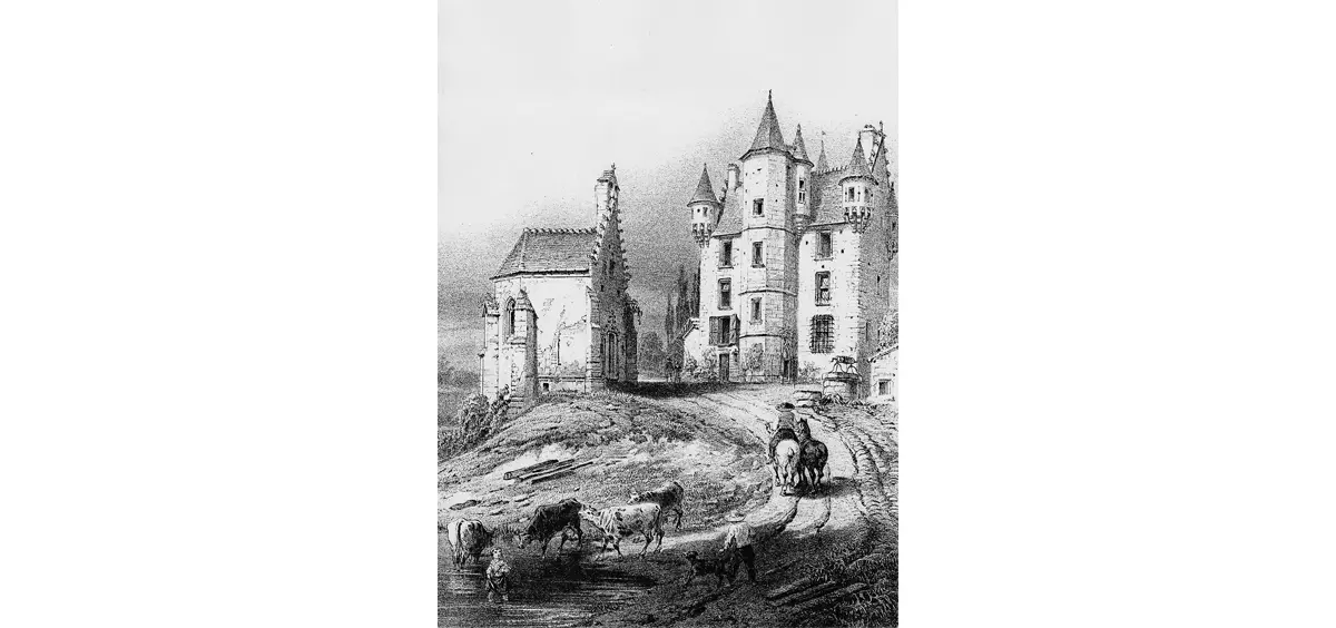 Lithographie du manoir de Courboyer.