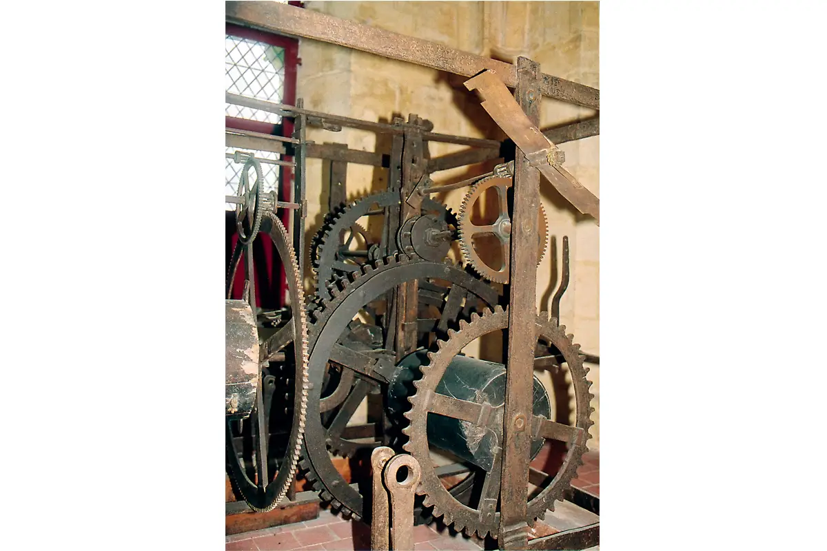 Le mécanisme d’horlogerie de Saint-Vivien.