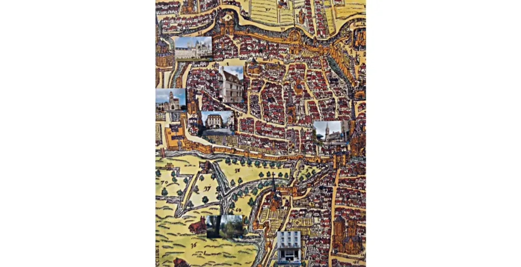 Plan présenté à l'exposition de l'hôtel de ville, ou Malherbe a marqué de son empreinte un certain nombre d'endroits.