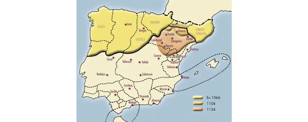 Carte de la Reconquista en Ibérie.