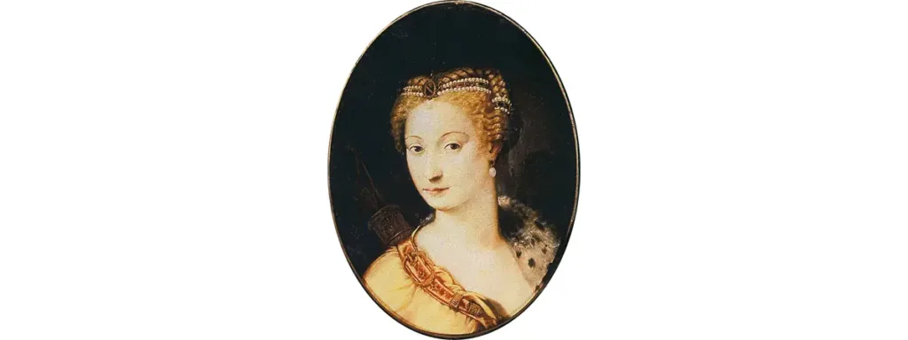 Portrait de Diane de Poitiers peint par Le Primatice (tableau exposé dans la salle des gardes).