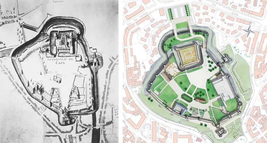 Plan général du château de Caen