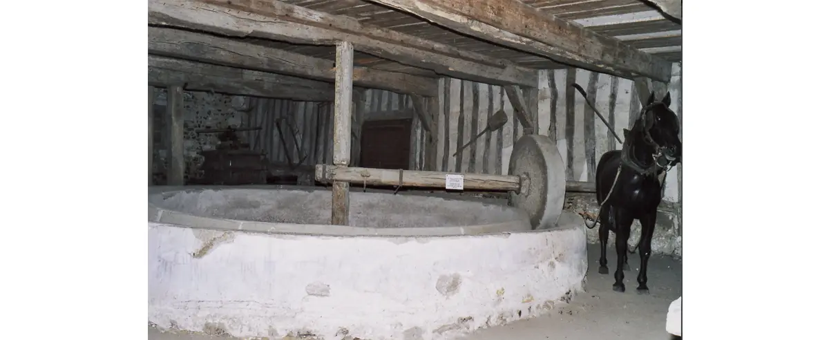 Tour à piler à Montaure – un cheval faisait tourner la roue en pierre. (Photo Alexandre Vernon © Patrimoine Normand)