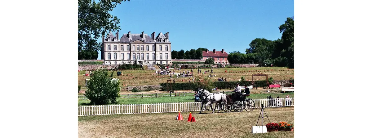 L'histoire des Haras Nationaux a pris son essor avec le haras du Pin à la charnière des XVIIe et XVIIIe siècle. Au centre d'une architecture élaborée en fer à cheval, le "château" domine le vaste domaine du pays de Merlerault depuis trois cent ans.