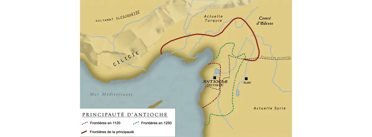 Carte de l’ancienne principauté d’Antioche et du comté d’Edesse.