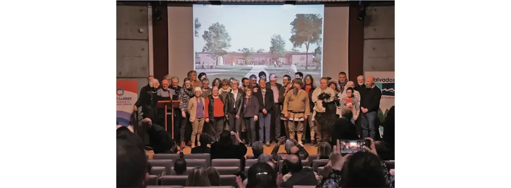 Les bénévoles d'Ornavik lors de la présentation du projet de centre d'interprétation viking, le 9 mars 2023.