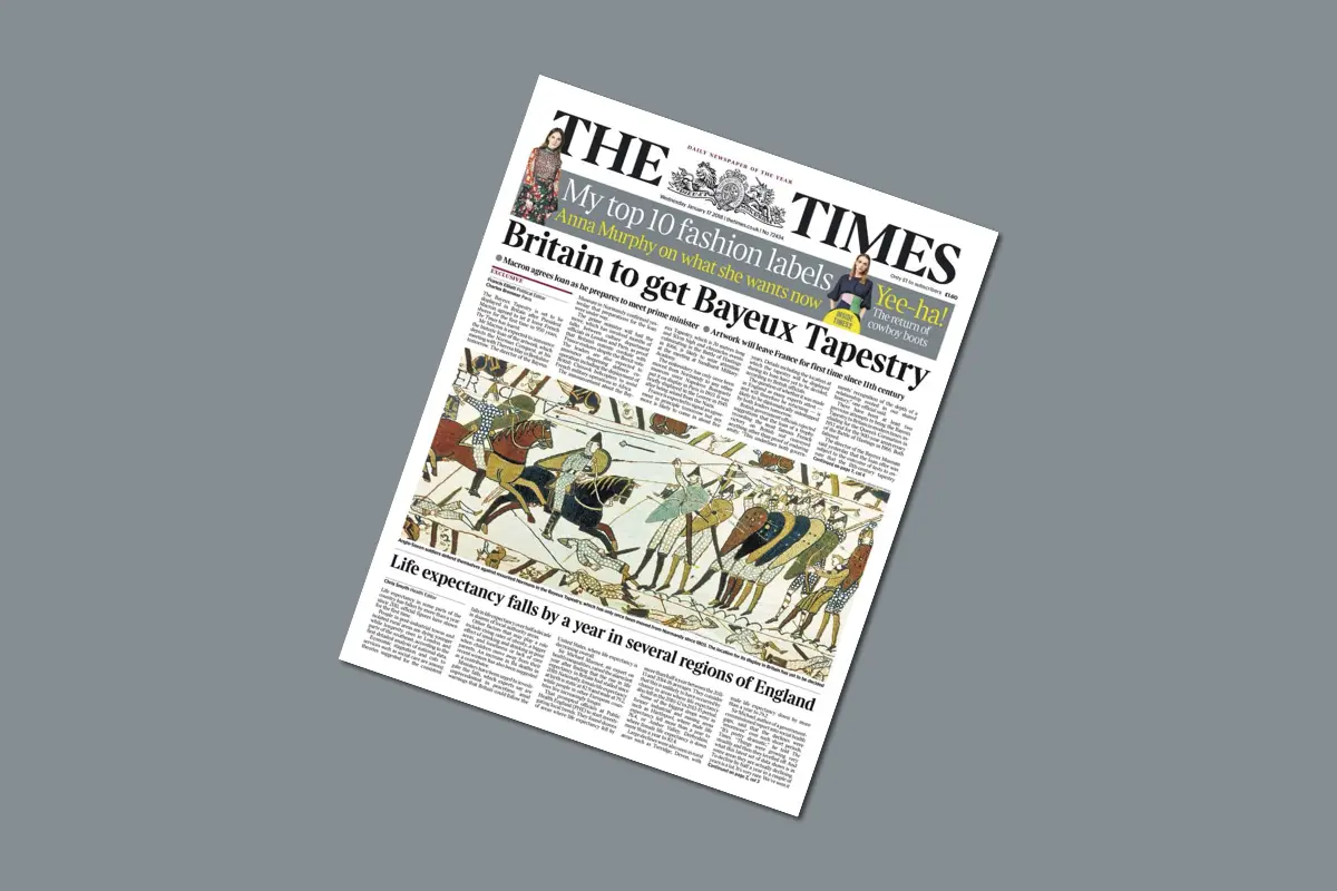 La Normandie à la une de The Times