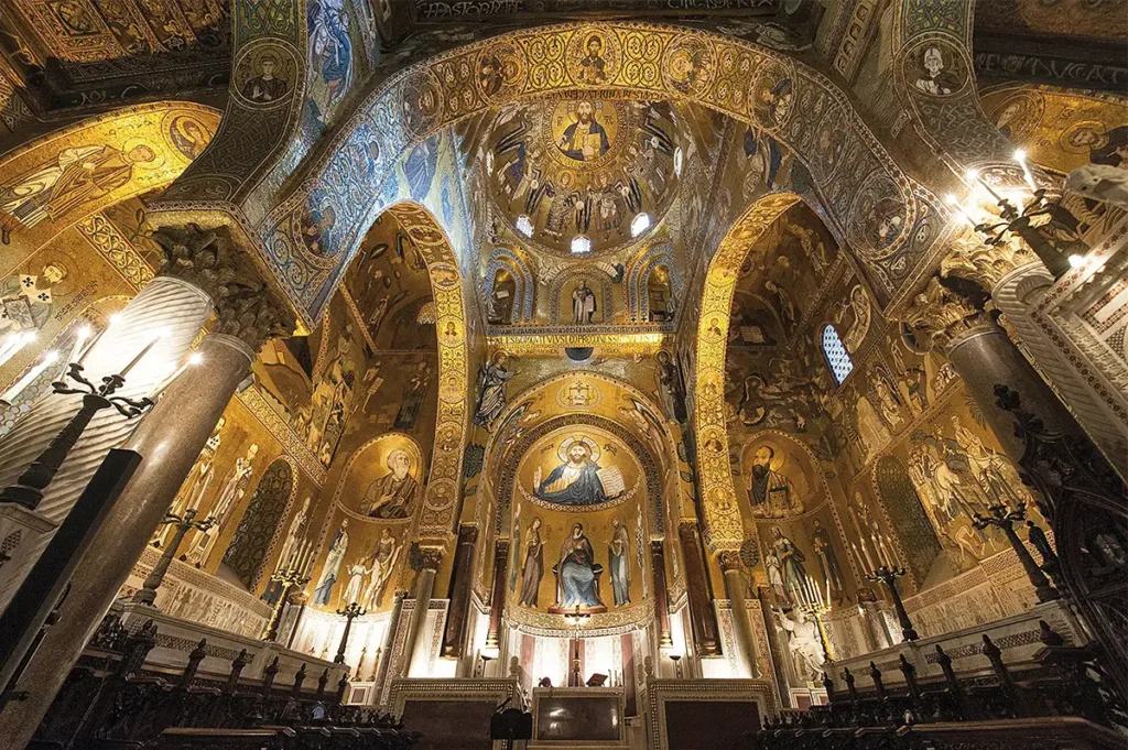 La Chapelle palatine de Palerme, chef-d’œuvre de la Sicile normande, au croisement des cultures qui ont façonné le monde méditerranéen.